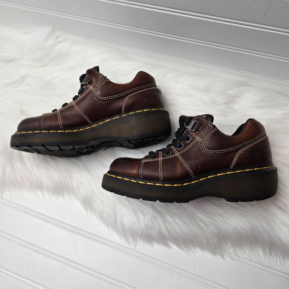 VTG Dr. Martens Shoes 9806 Men's Size 5, Women's Size 6, 37 EU Brown Leather Chu - Picture 3 of 10